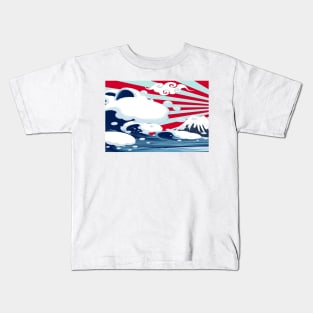 japan fuji ocean wave Kids T-Shirt